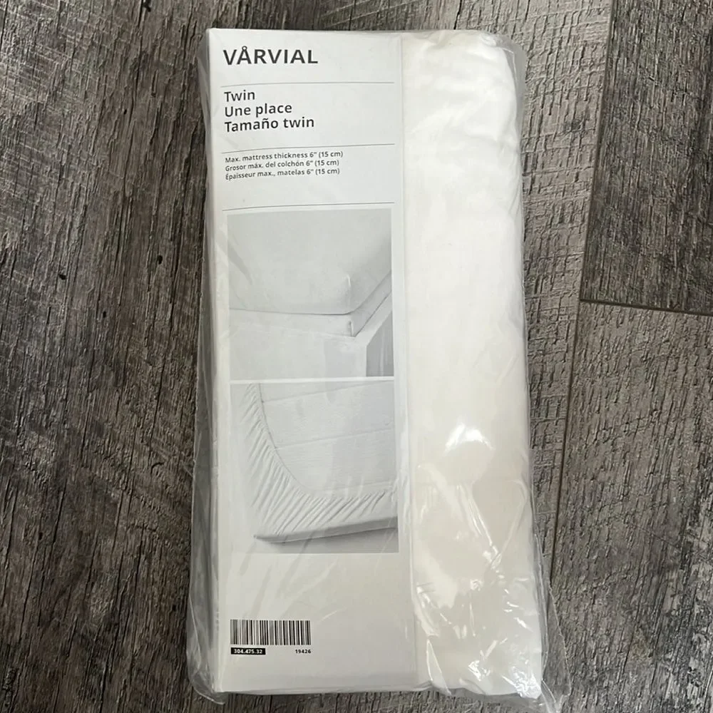 IKEA twin fitted sheet white 100% cotton